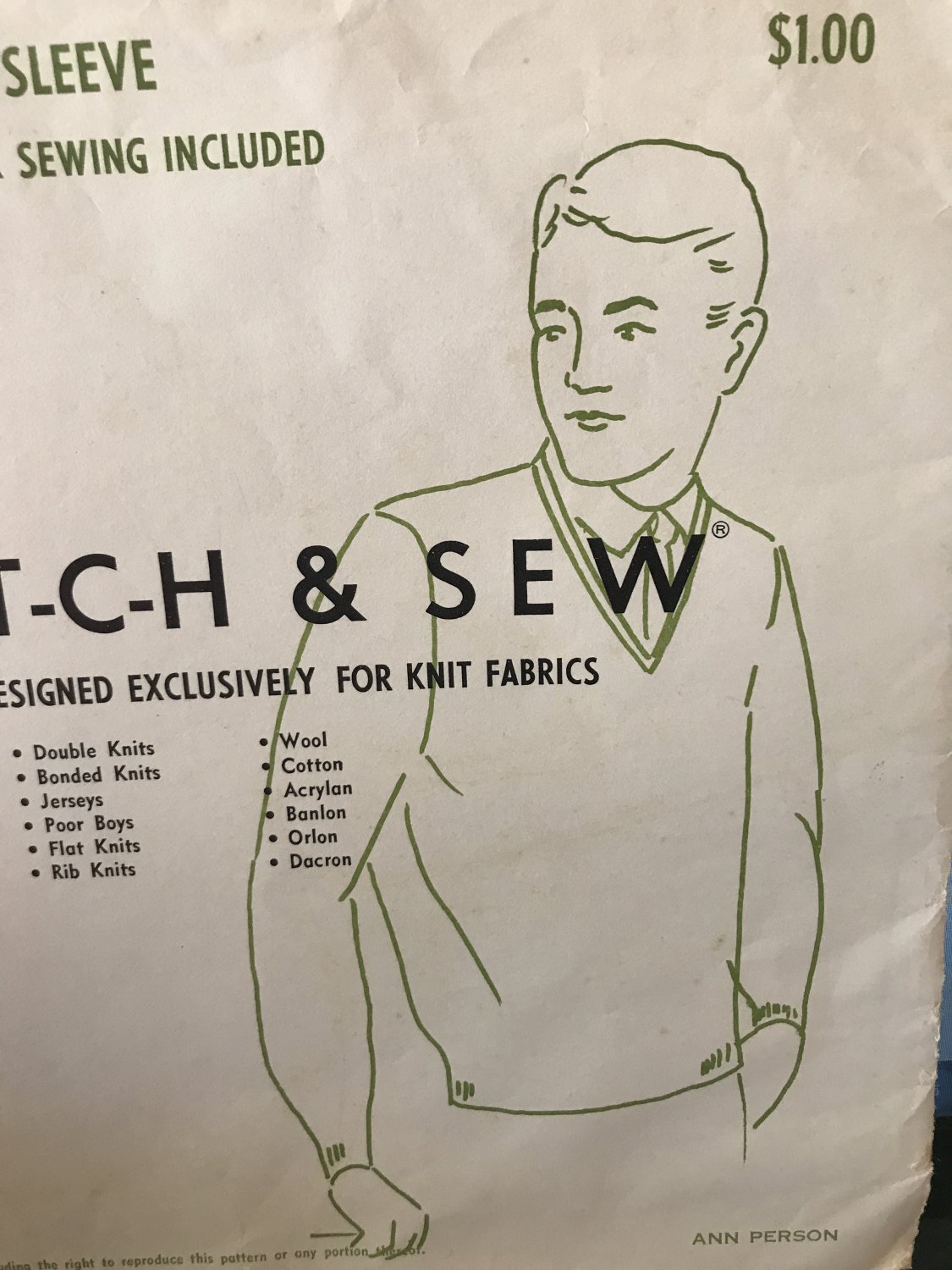 Men's Set-N Sleeve V-neck shirt Stretch & Sew Ann Person 150 Sewing Pattern