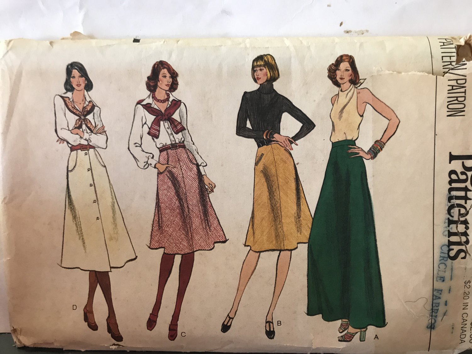 Vogue 9003 Misses' Bias, slightly flared skirts size 30" waist sewing pattern