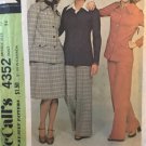 McCall's 4352 Misses Vintage Jacket, Skirt and Pants Suit Pattern, size 12