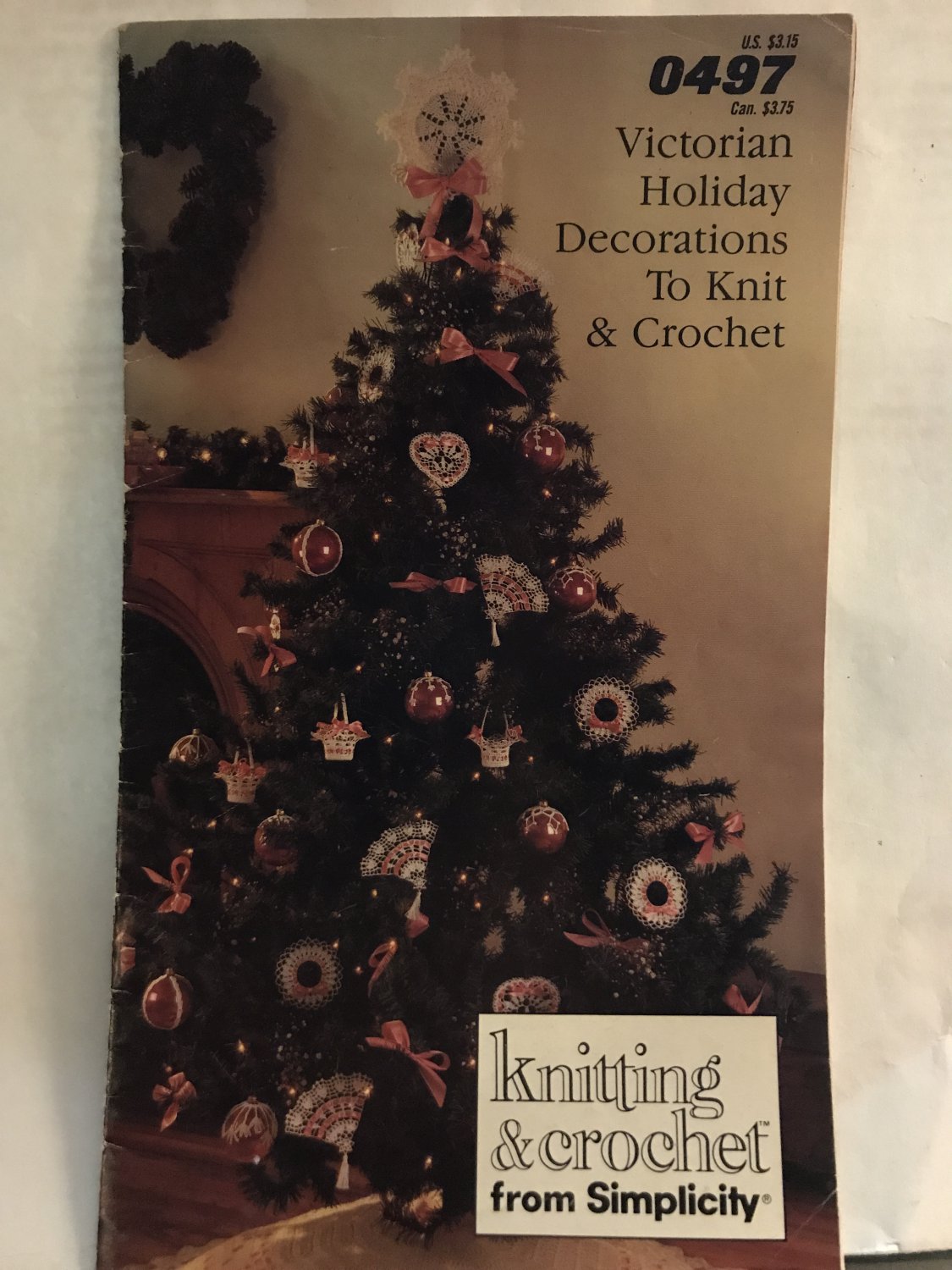 Victorian Holiday Decorations Christmas Ornaments Knit & Crochet Simplicity pattern 0497