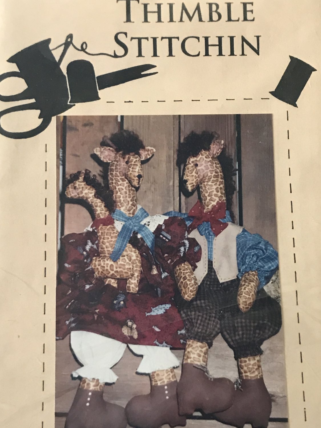 Giraffe Family "And Baby Makes Three" #154 by Thimble Stitch Sewing Pattern