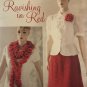 Ravishing in Red Skirt, Ruffle Scarf and flower pin Crochet Pattern Annies Attic 885085