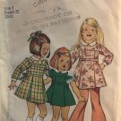Simplicity 5939 Child's Dress with Peter Pan collar sewing pattern size 3 breast 22"