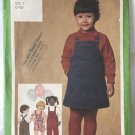 Simplicity 9722 Child's Overalls in Two Lengths and Jumper Sewing Pattern Size 3