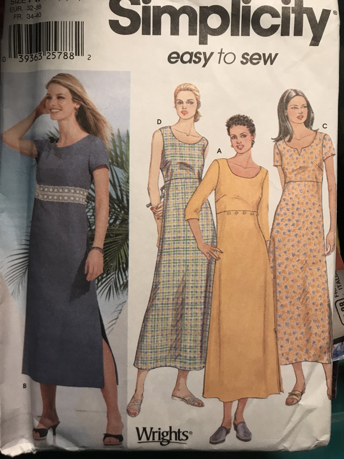 Simplicity 7207 Misses' Pullover Dress Size 6 8 10 12 Sewing Pattern