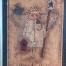 Plum Creek Embroidery Heavenly Host Primitive Stitchery Pattern and Greeting Card.