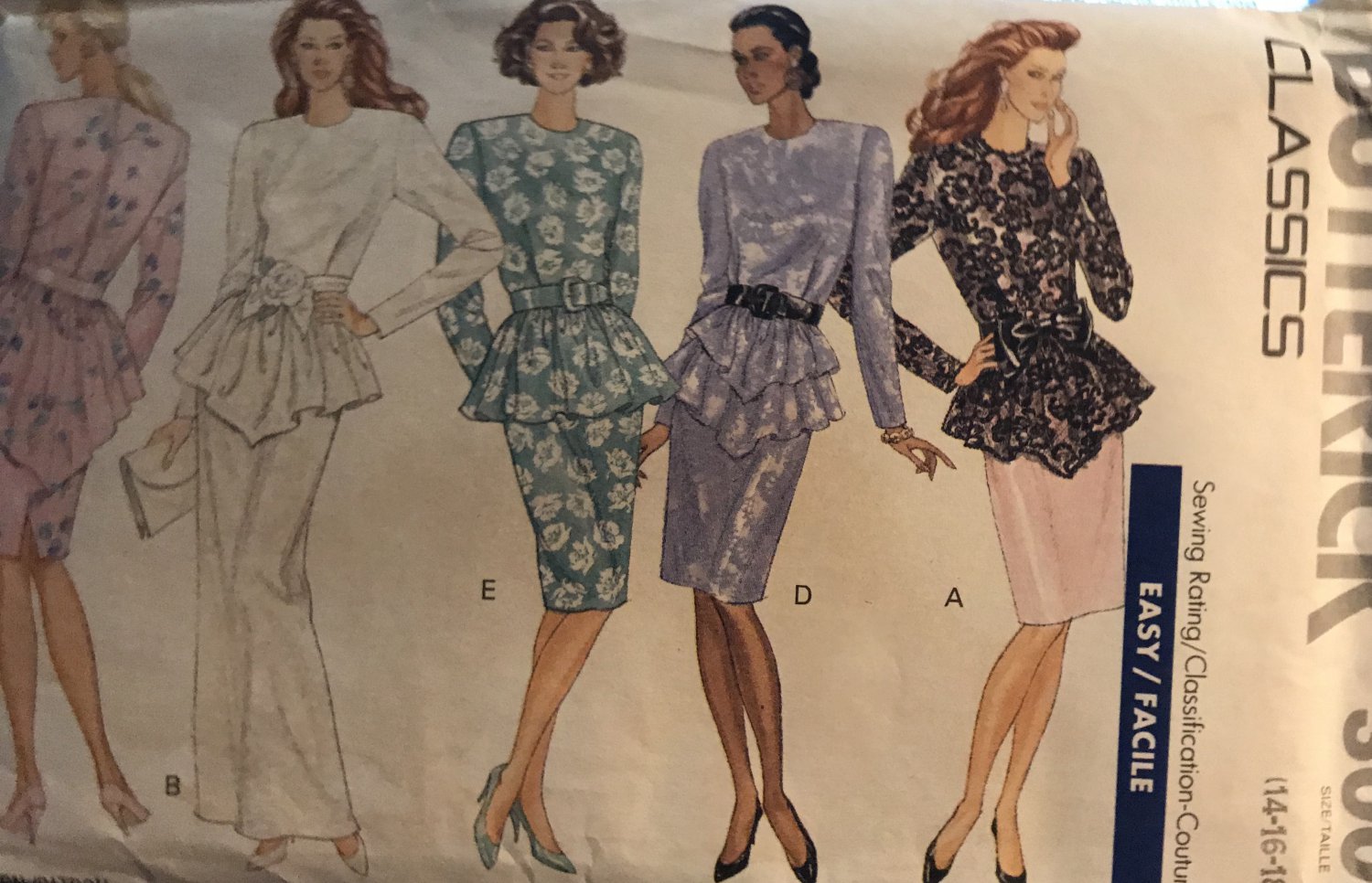 Butterick 3009 Misses' Cocktail Evening Dress 1980's vintage look sewing pattern size 14 16 18