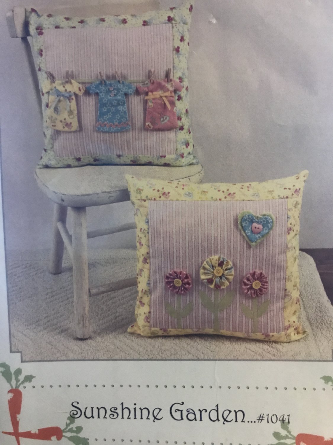 Pillow sewing pattern "Sunshine Garden" Bunny Hill Designs 3 dimensional Dresses