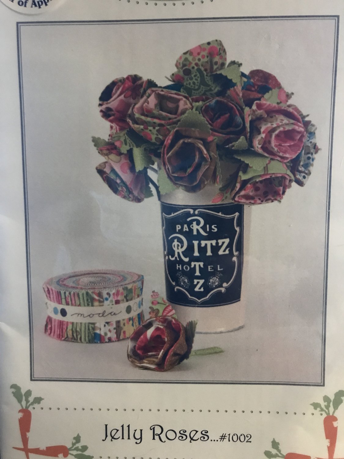 Fabric Jelly Roses sewing pattern 3" sizes Bunny Hill Designs use your favorite Jelly Roll!