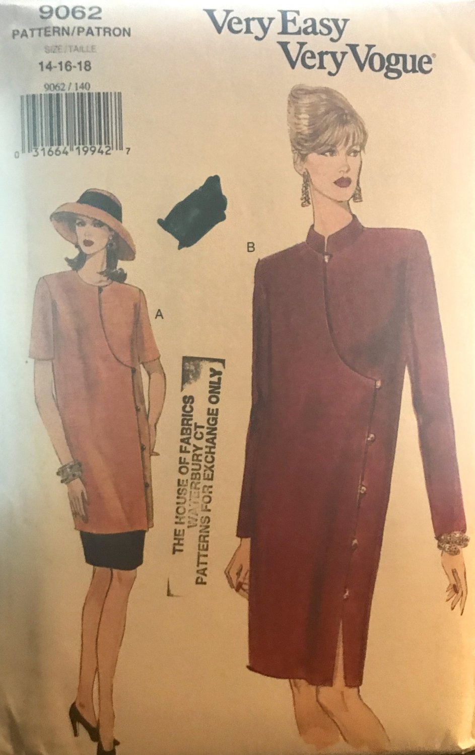 Vogue 9062 Misses' Dress, Tunic & Skirt Sewing Pattern  Size 14-16-18
