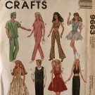 McCalls 9663 Fashion Doll Clothes Dr. Scrubs, Halter and bell bottoms & More sewing pattern