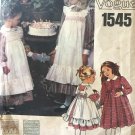 Little Vogue 1545 Children’s Dress and Smocked Pinafores Size 6 Sewing Pattern