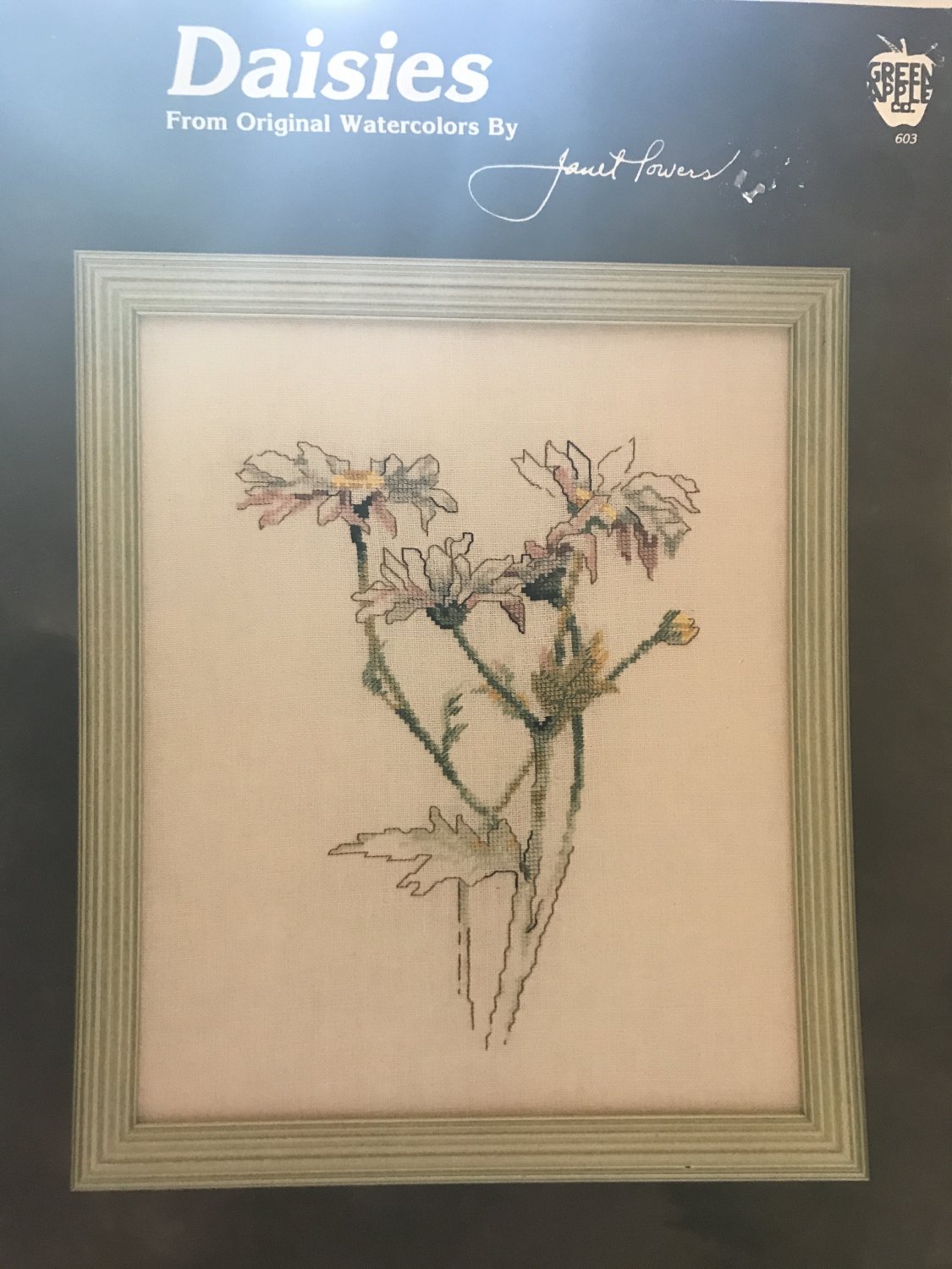 Daisies Flower Cross Stitch Pattern Green Apple #603
