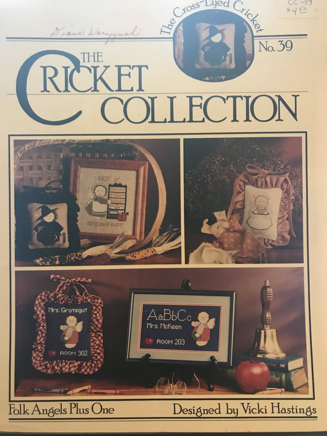 The Cricket Collection Cross Stitch Pattern Folk Angels Plus One No. 39