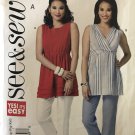 Butterick 5736 Semi Fitted Tunic Top with Bateau or V Neckline Sewing Pattern Size XS S M L Xl XXl