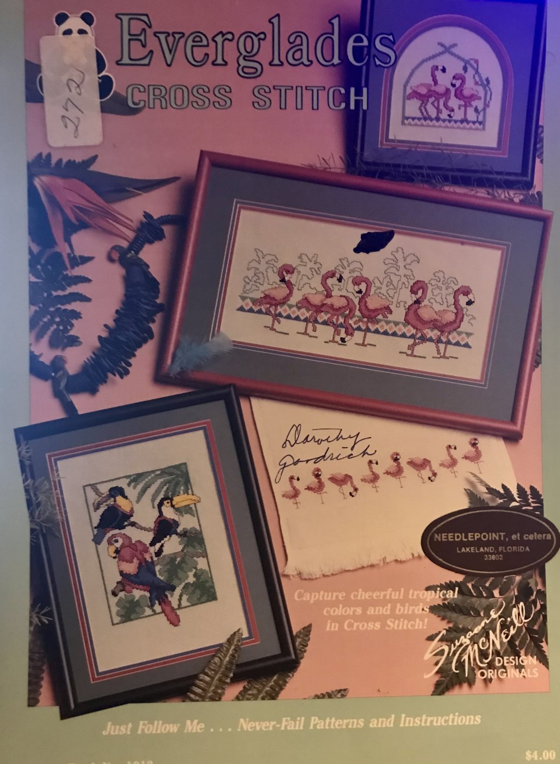 Cross stitch EVERGLADES flamingos, parrots Suzanne McNeill Design Originals