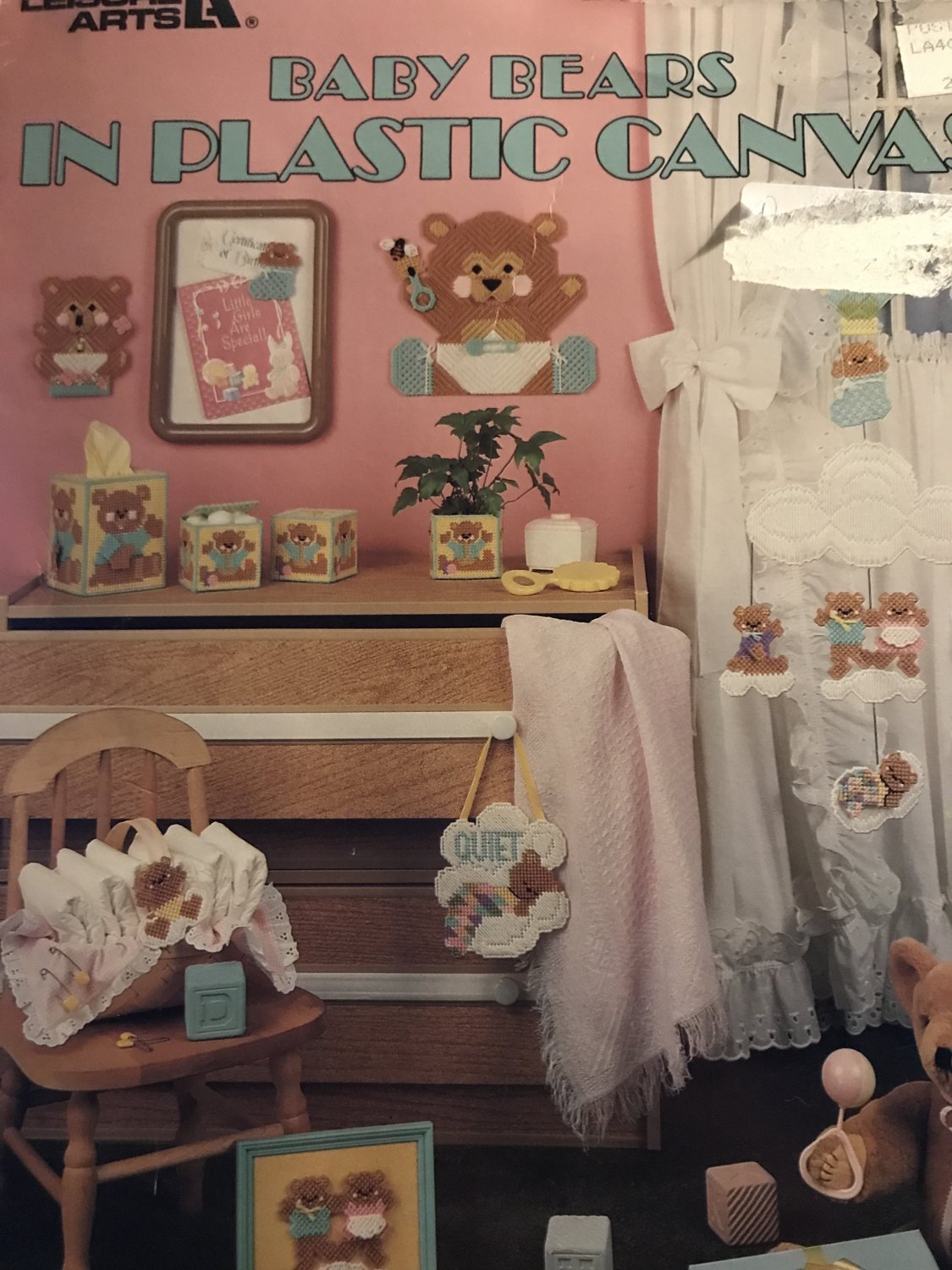Leisure Arts 408 Baby Bears in Plastic Canvas Pattern Baby room Nursery decor