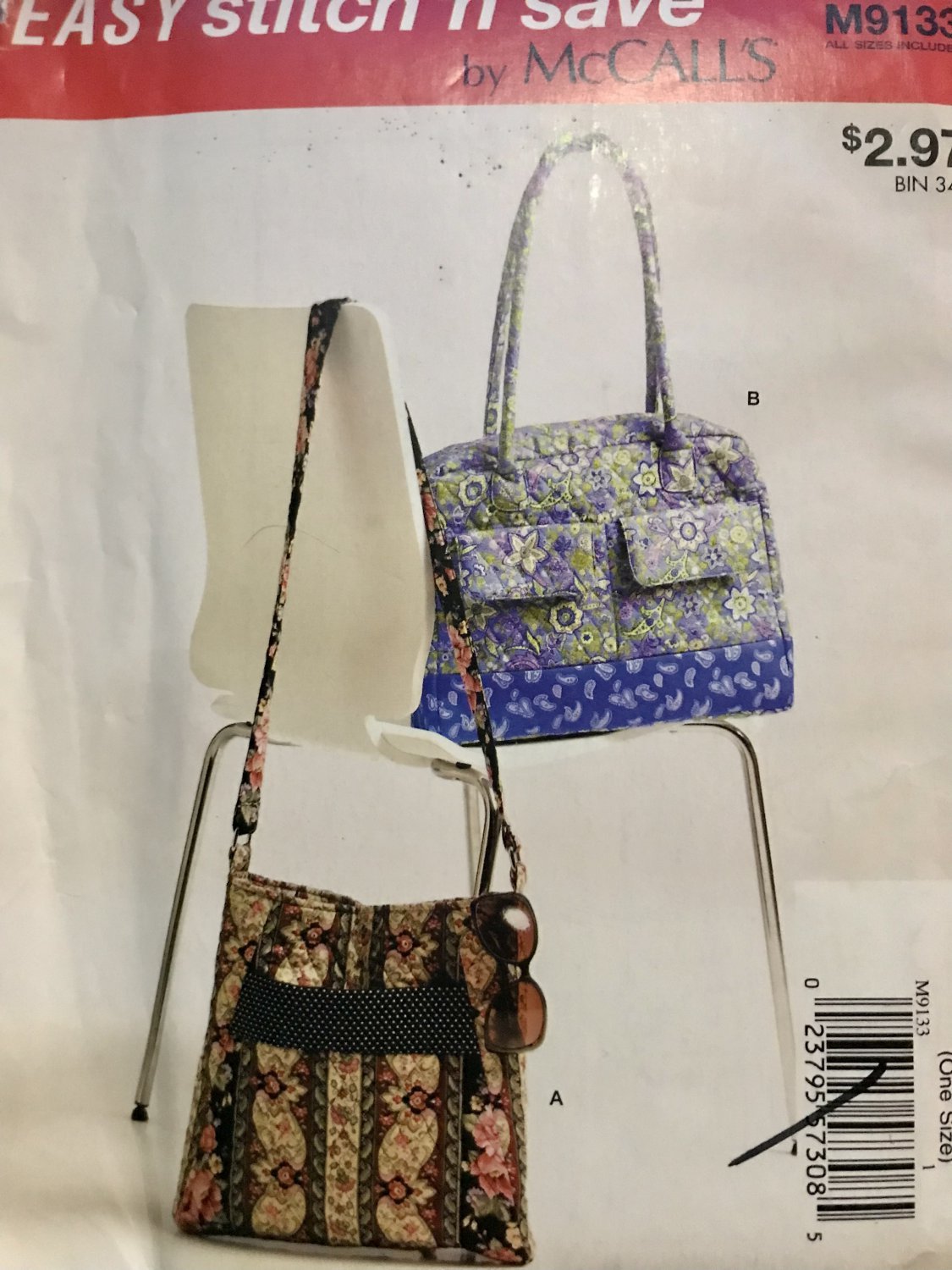 Simplicity 9133 Tote Bags in styles Sewing Pattern