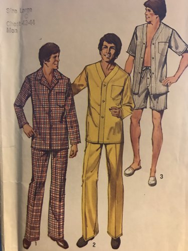 Simplicity 5946 Men's Pajamas Sewing Pattern Size Large Chest 42" - 44"