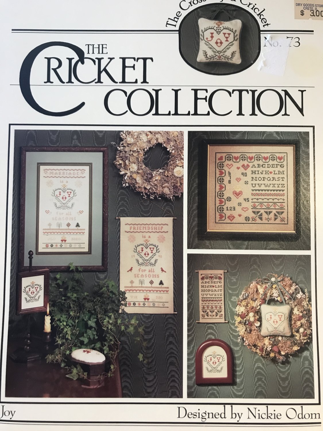 The Cricket Collection Cross Stitch Pattern Joy No. 73