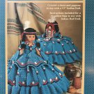 Cactus Flower 13" Indian Doll Dress and papoose Crochet Pattern Fibre Craft FCM375