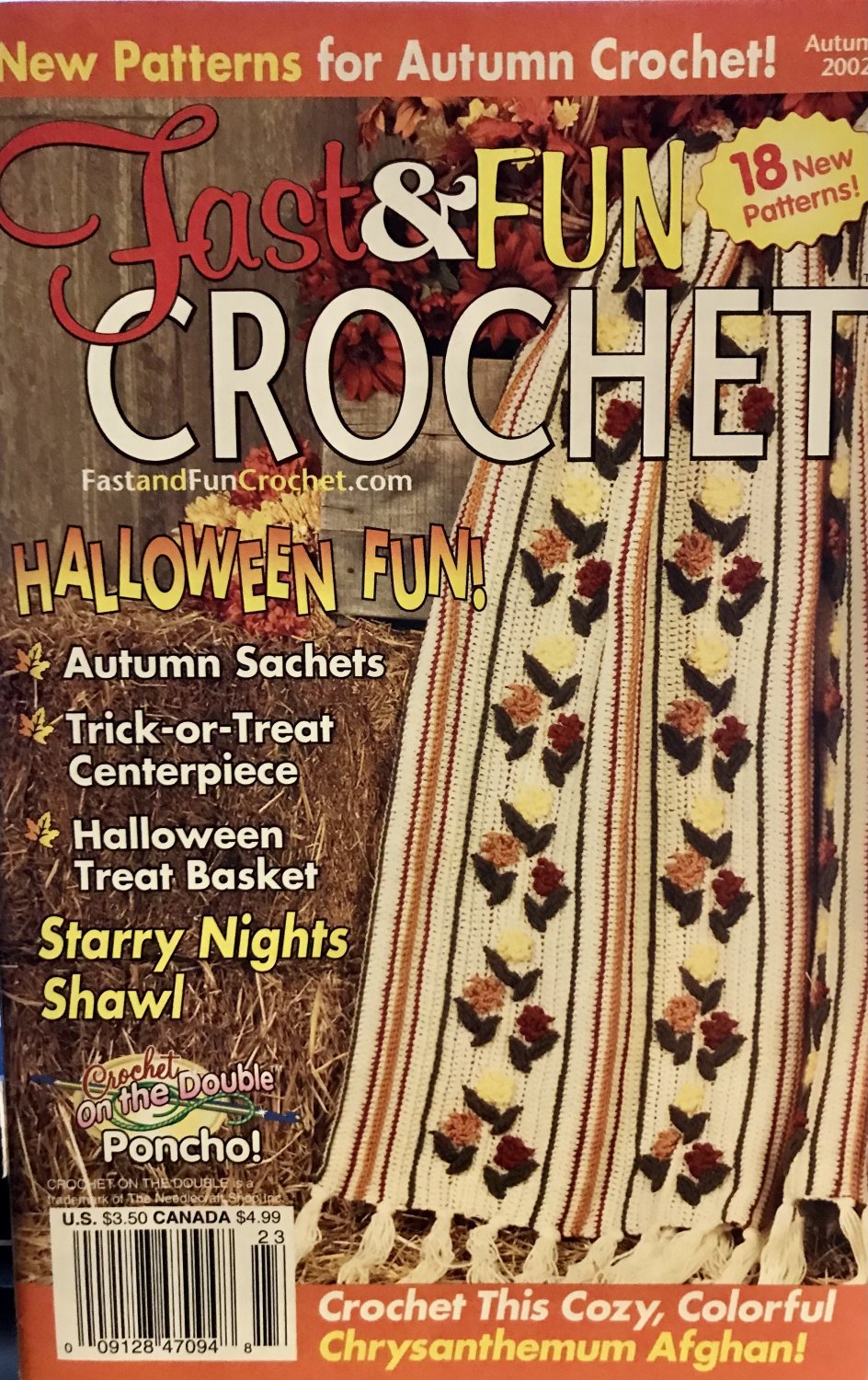 Fast & Fun Crochet  Issue Autumn 2002 Halloween Fun, treat baskets, shawl, afghan