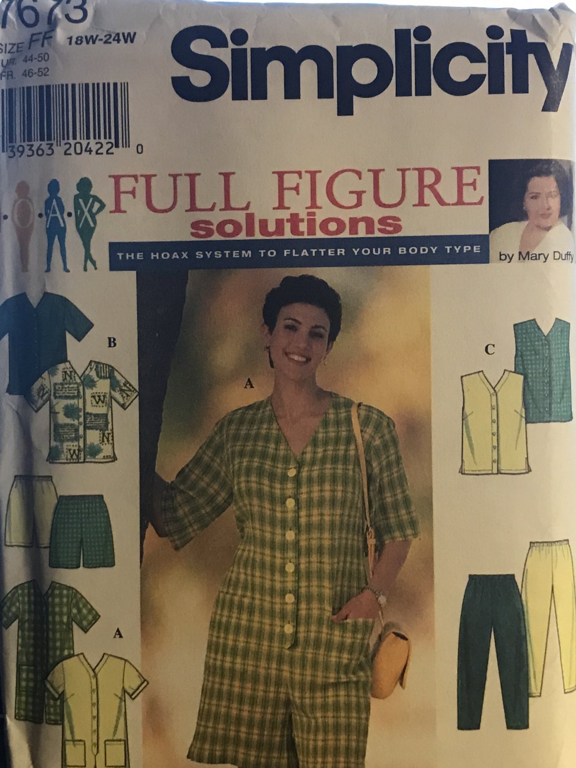 Simplicity 7673 Plus Size Full Figure Solutions Tops Pants & Shorts Sewing Pattern sizes 18 - 24
