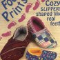 Foot Prints Slipper Pattern by Timber Lane Press Cozy Slippers Shape Like Real Feet #702