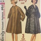 Simplicity 6183 Misses Flared Coat 1960s Vintage Sewing Pattern Size 14
