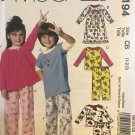 McCALLS 6194 Childrens' Pajamas sewing pattern toddler size 1 2 3