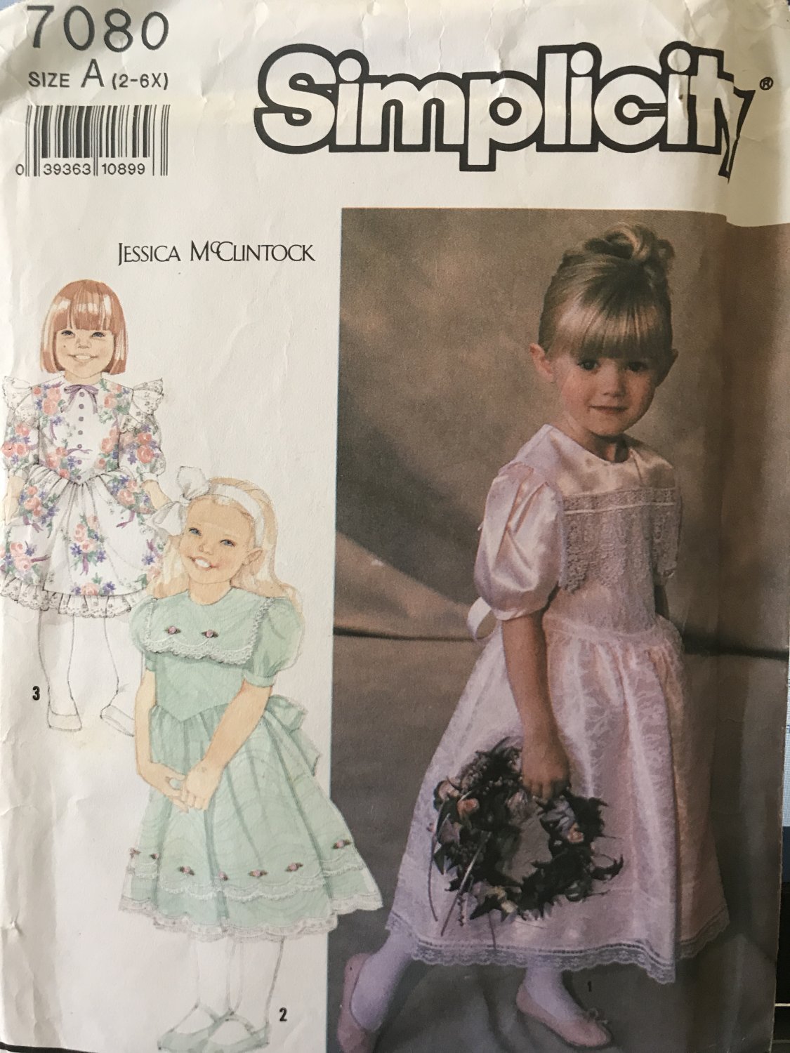 Simplicity Pattern 7080 Child's Dress Flower Girl Pageant Sewing Pattern Size 2 - 6x