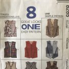 McCall's 8285 Misses  Mens vest - 8 looks in one  Size XL size 42, 44 Sewing Pattern