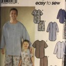 Simplicity 9900 Boys and Mens Pajamas and Night Shirt Sewing Pattern All Sizes