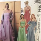 McCall's Sewing Pattern 3616 Womens' Lined Formal Dress & Stole, Size KK 26 - 32
