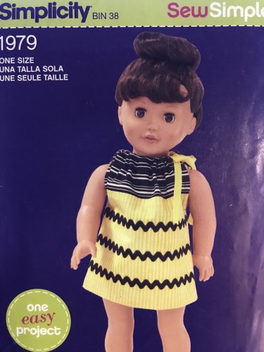 Simplicity 1979 Easy Doll Dress for 18" Doll Sewing Pattern