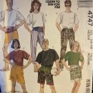 McCall's 4747 Misses' and Men's/Teen Boys' T-Shirt, Pants or Shorts Size Medium 36-38 Sewing Pattern