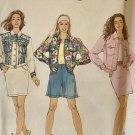Simplicity 7628 Misses' Unlined Jean Jacket, Skirt and Shorts Sewing Pattern size 12 14 16