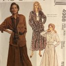 McCall's 4988 Oversized Front-Button Shirt, Split Skirt Sewing Pattern size 18, 20