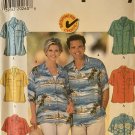 Simplicity 7613 Misses' Mens Basic Short Sleeved Hawaiian shirt  Size 30" to 40" chest
