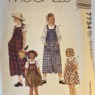 McCall's 7734 Girls Jumper, jumpsuit and Rompers with pockets size 10 12 14 Sewing Pattern