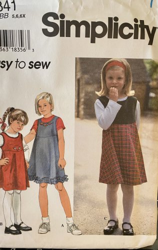 Simplicity Pattern 9841 Girls Jumper and Top size 5 6 6X Sewing Pattern