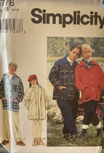 Simplicity 9776 Girls' and Boys' Lined Jackets Sewing Pattern Size 12 14