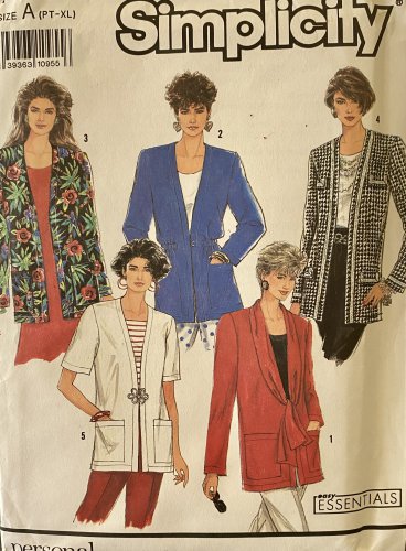 Simplicity 7112 Misses' Unlined Jacket with Collar and Trim Variations Sewing Pattern size 6 - 24