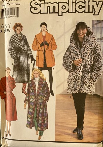 Simplicity 9860 Misses' Shawl Collar Lined Coat in Three Lengths Sewing Pattern size 6 - 24