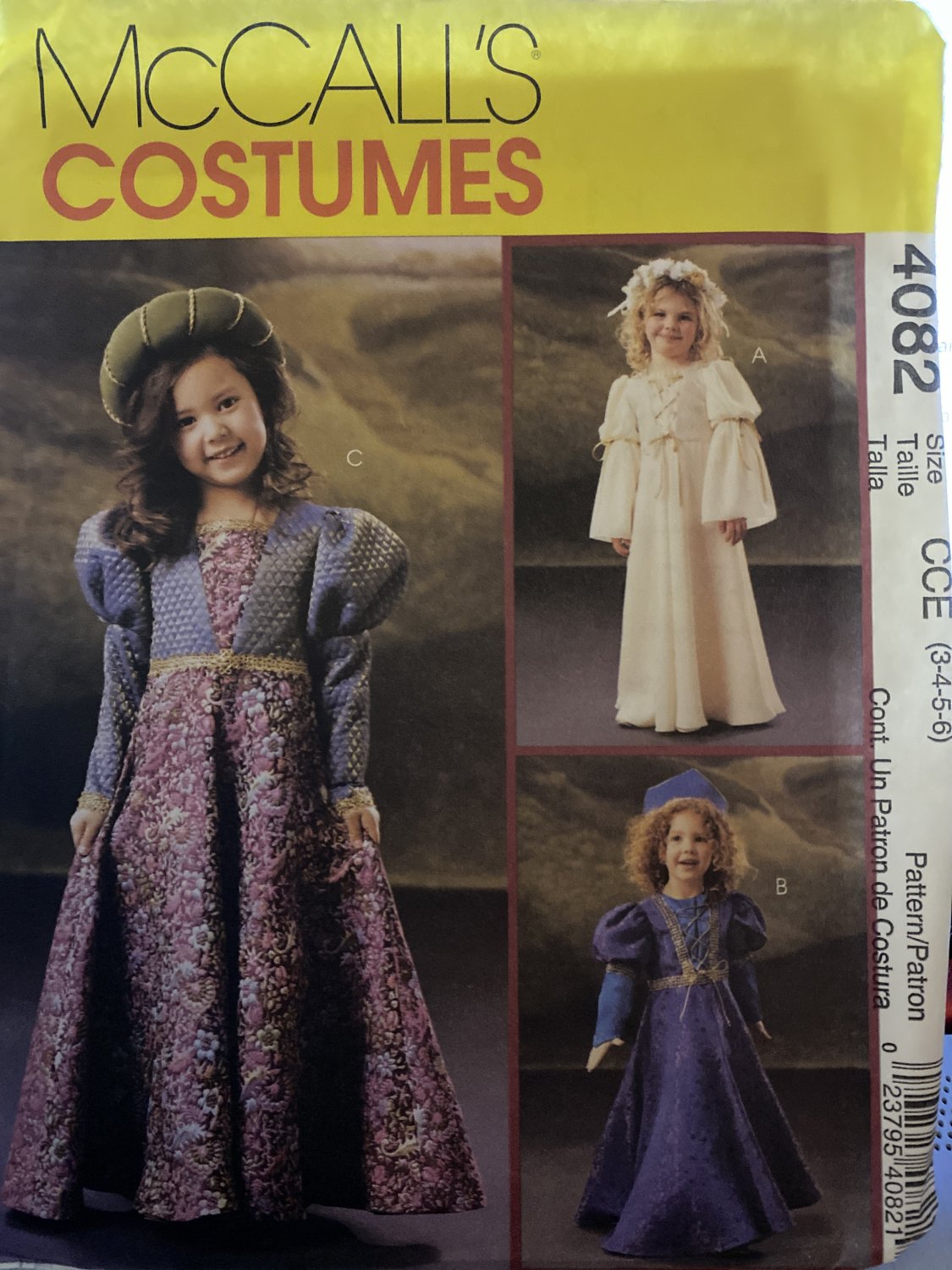 McCall's 4082 Childrens Costume sewing pattern, Renaissance Costume ...