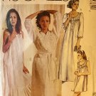 McCall's 6536 Misses' Robe with Tie Belt and Nightgown in Three Length Sewing Pattern Size XSM - MED