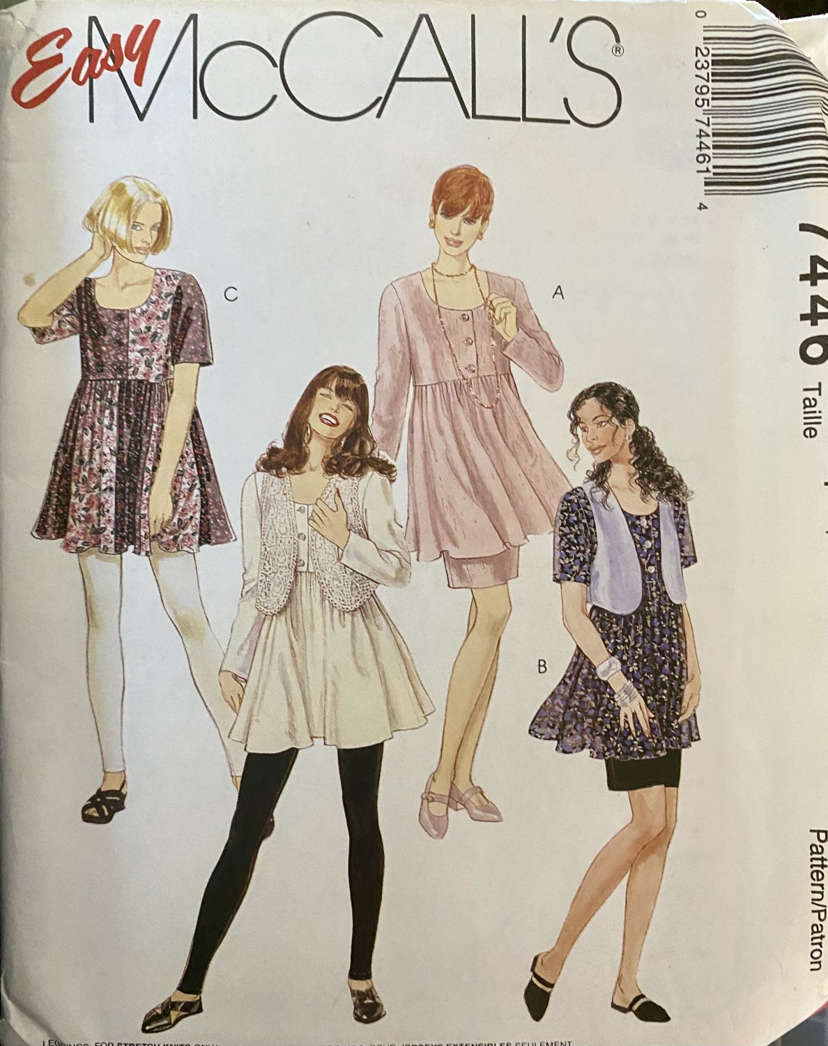 McCall's 7446 Misses Top, Vest, Skirt, Leggings Sewing Pattern size 4 - 14