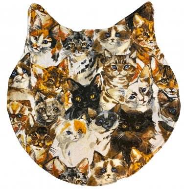 Cat Mat Pet bed pad for Lounging or Sleeping Kitty Cat in Cat fabric Handmade