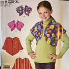 Simplicity 3934 Girls fleece poncho or bolo sewing pattern size XXS - XL