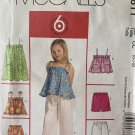 McCalls 5611 Girls Summer Top & Bottom Variations Size 6-7-8 Sewing Pattern